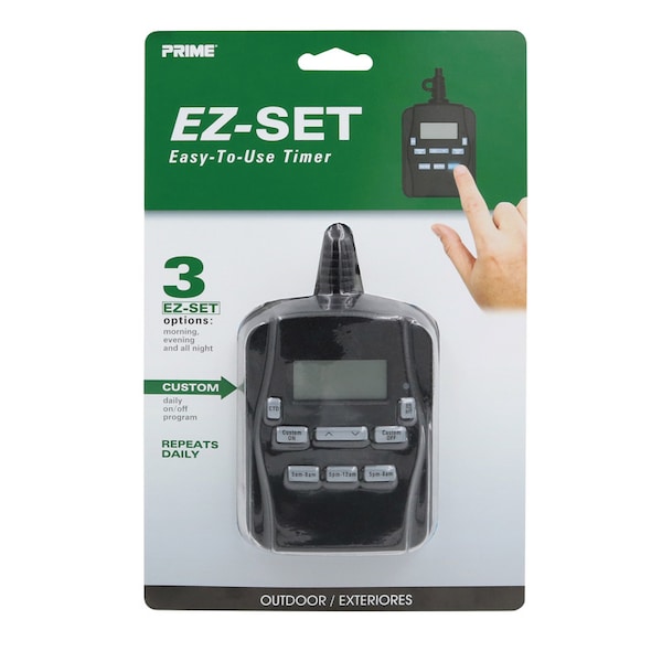 Prime Prime EZ-SET Outdoor Digital Timer 125 V Black TNODP23-RC - main
